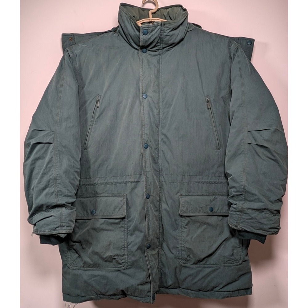 Vintage L.L. Bean Mens XL Baxter State Parka Down Cotton Nylon Green Hooded